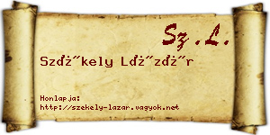 Székely Lázár névjegykártya