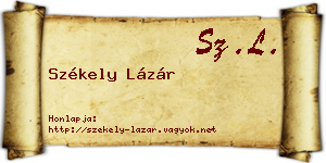 Székely Lázár névjegykártya