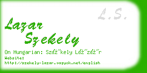 lazar szekely business card